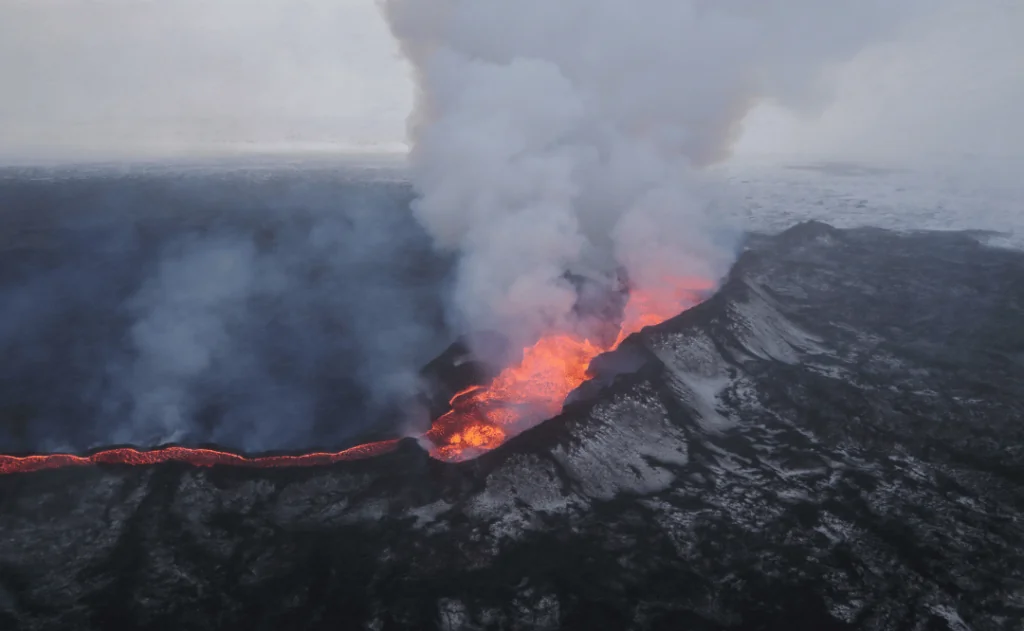 Aerial view of Bardarbunga volcano, Iceland.
