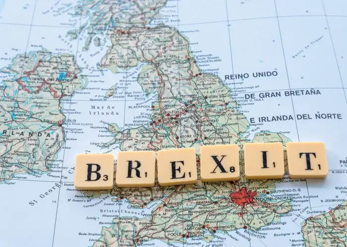 Brexit tiles on map of United Kingdom