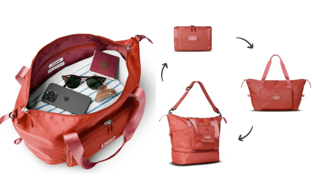 Foldie Tote Bag in Red