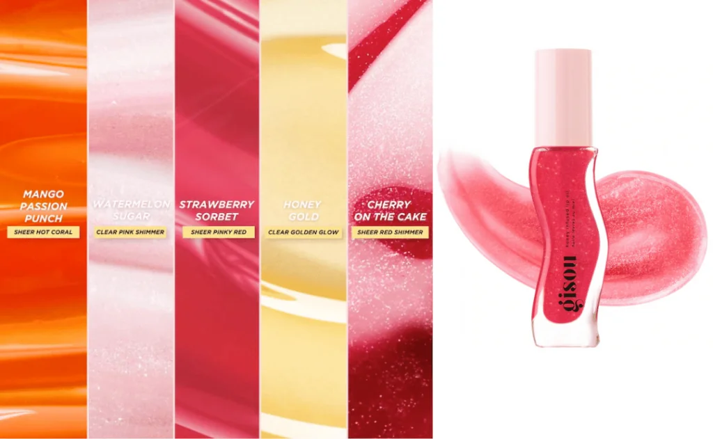 Gisou Lip Oil and sample colors