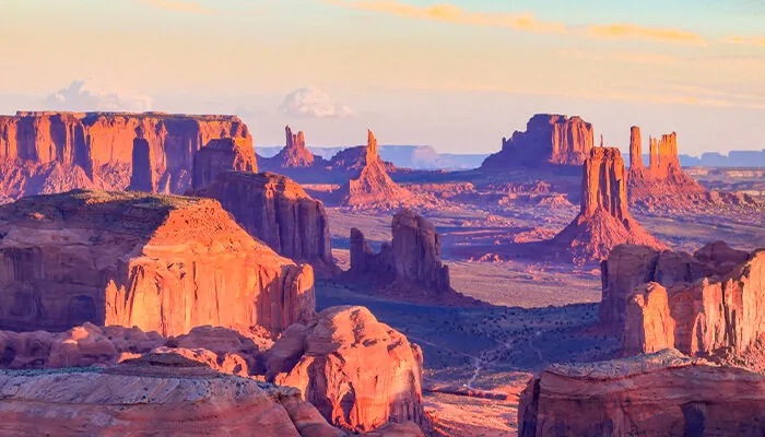 Sunrise at Hunts Mesa viewpoint