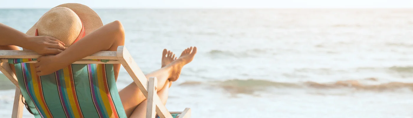Woman on beach in summer