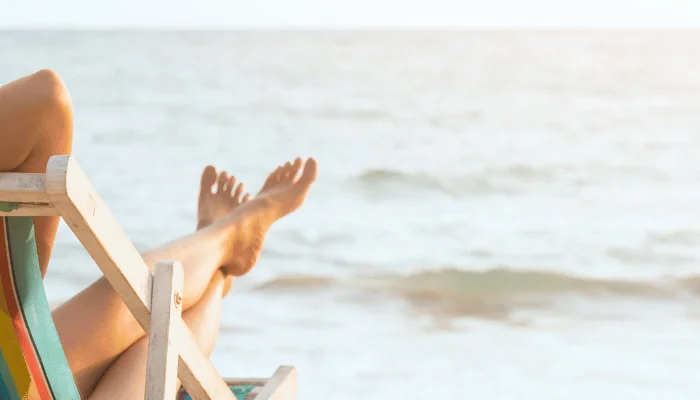 Woman on beach in summer