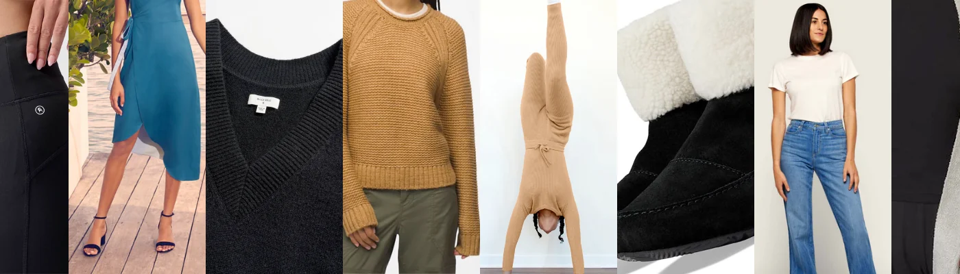 Collage of Ridiculously Comfortable Travel Clothing and Shoes That Don’t Sacrifice Style