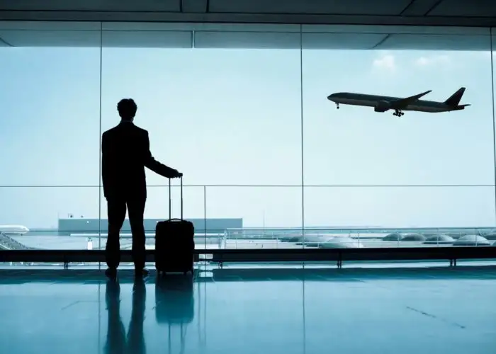 man waiting at airport.